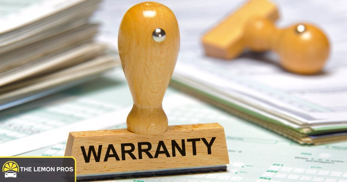 Written warranty terms protected by the Magnuson-Moss Warranty Act Warranty stamp on paperwork representing written warranty terms under the Magnuson-Moss Warranty Act