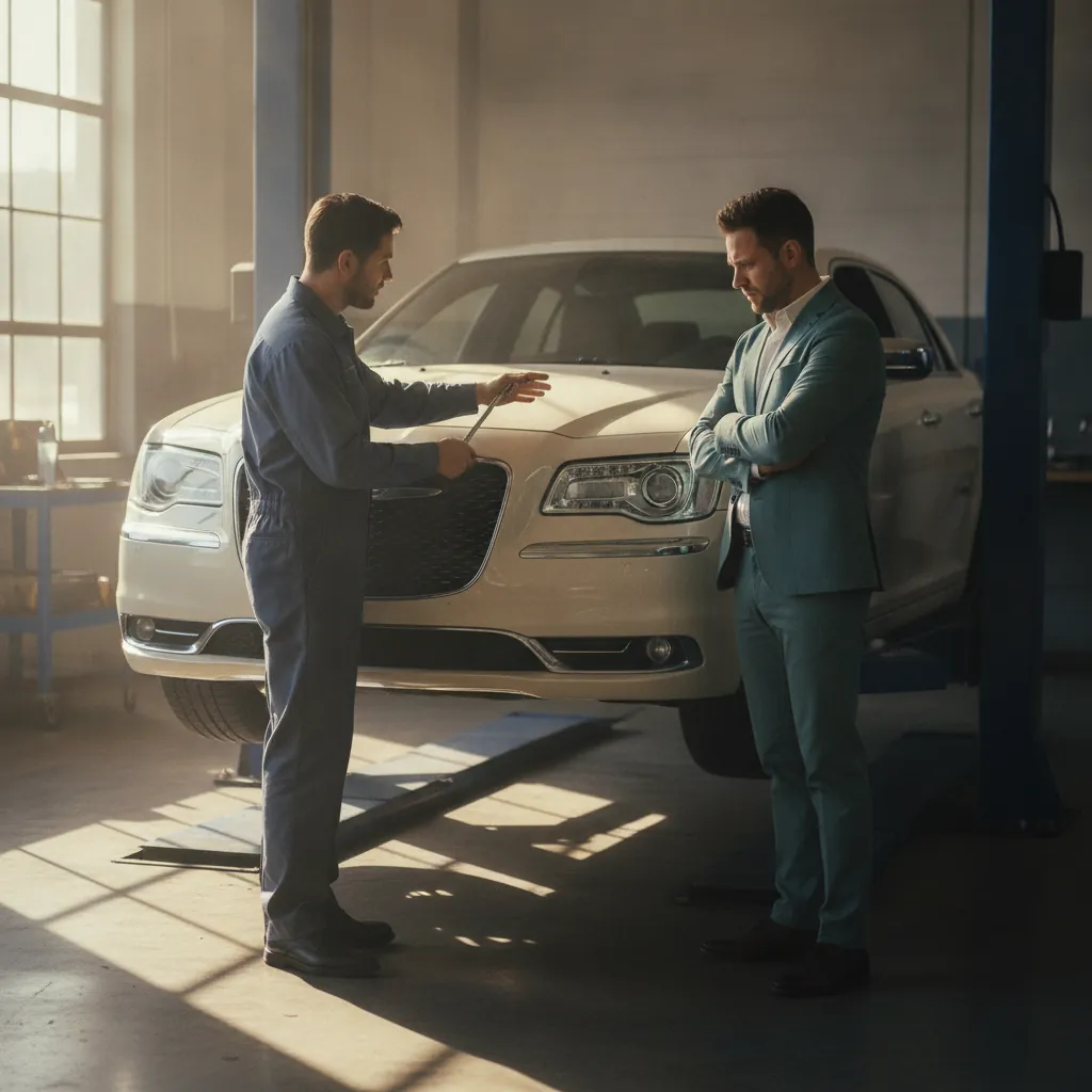 Chrysler vehicle at a California service center, representing The Lemon Pros Chrysler lemon law help