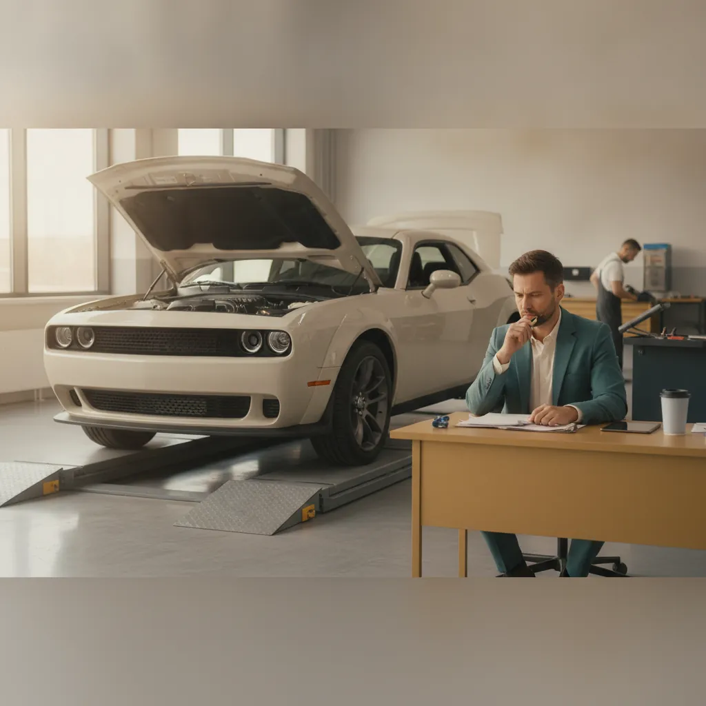 Dodge vehicle at a California service center, representing The Lemon Pros Dodge lemon law help