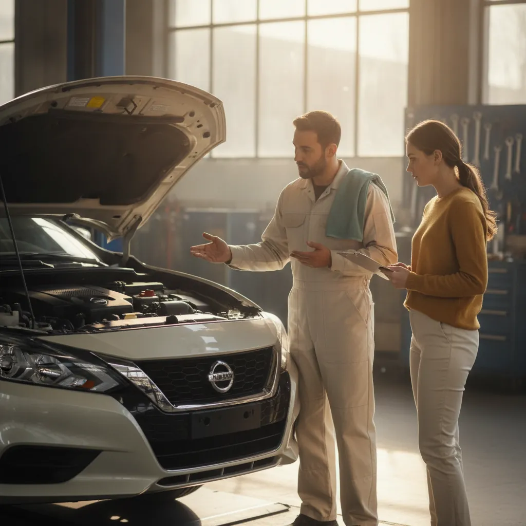 Nissan vehicle at a California service center, representing The Lemon Pros Nissan lemon law help