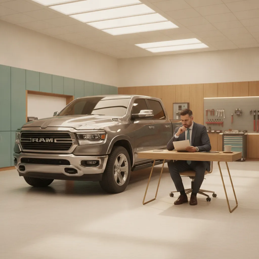 Ram vehicle at a California service center, representing The Lemon Pros Ram lemon law help