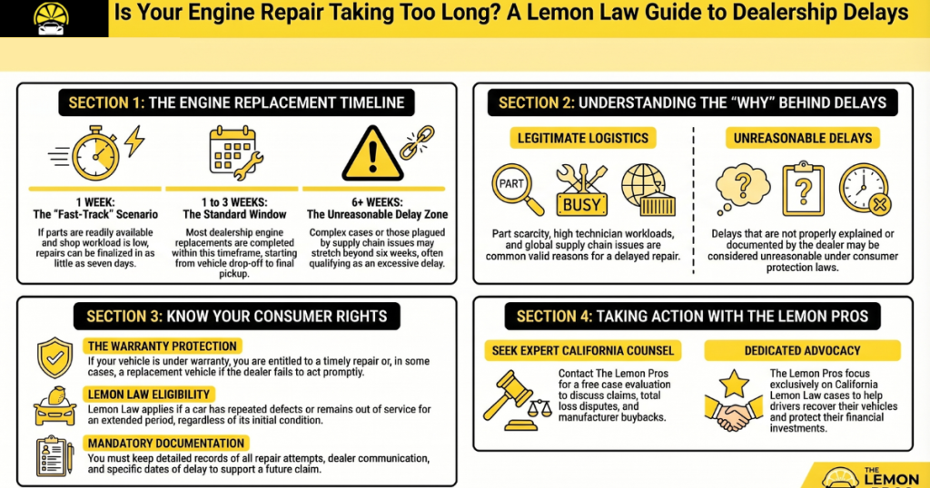 how long does it take for a dealership to replace an engine