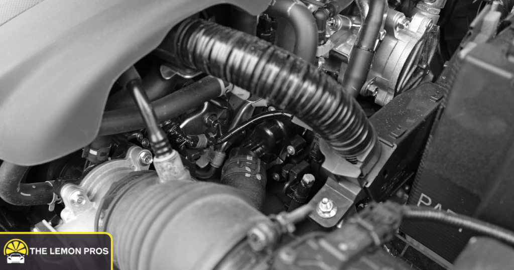 Close-up of GM engine components illustrating what is covered under the GM powertrain warranty.