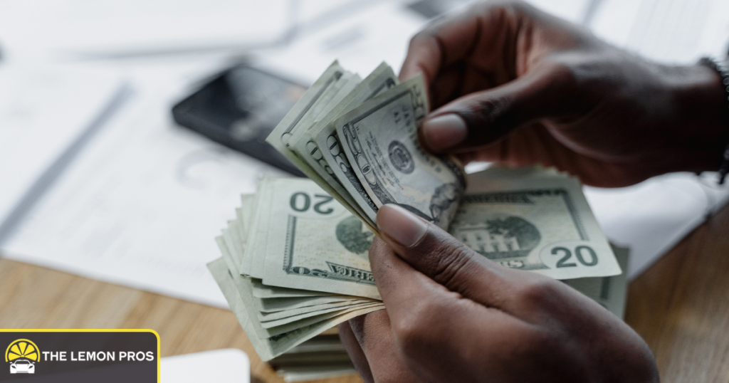 Consumer calculating potential refund or compensation for a defective household appliance