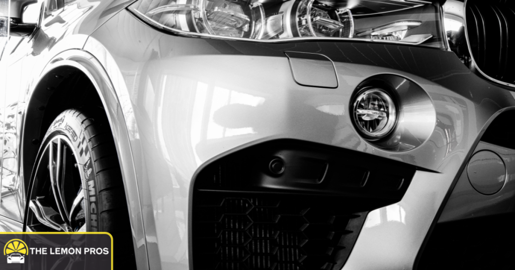 BMW car showing front bumper detail, important in assessing Lemon Law issues.